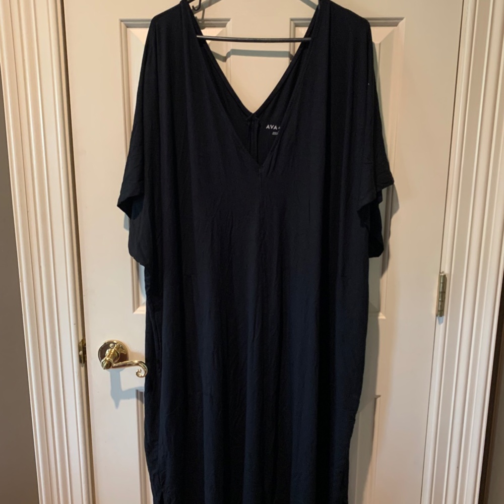 Women's Plus Size Dolman Short Sleeve Dress - Ava & Viv™ Black 4X